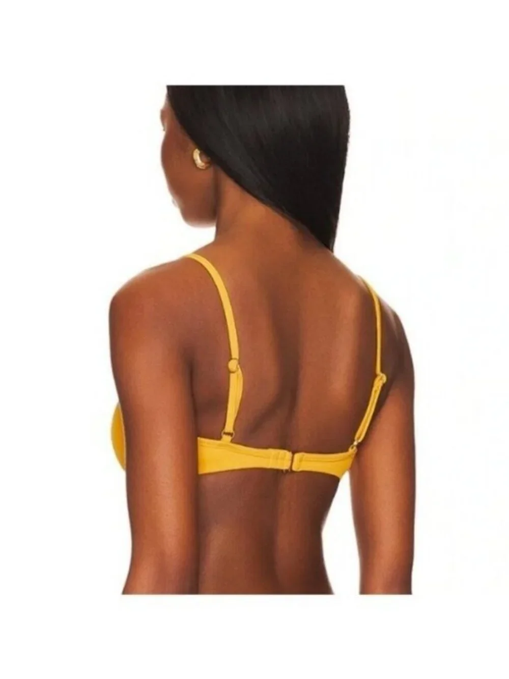🌻NEW w.tags L*Space Helena Sunshine Gold Ribbed Bikini Top Size S | $99 Retail